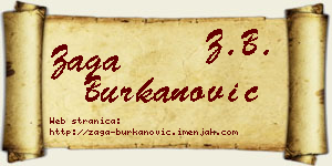 Zaga Burkanović vizit kartica